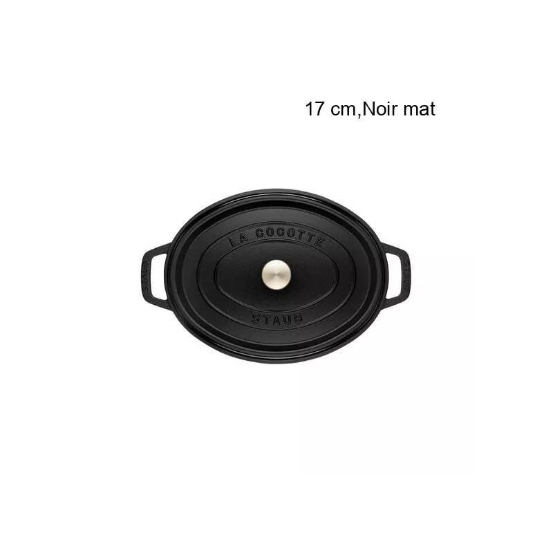Cocotte Ovale Diamètre:17 cm Couleur:Noir mat