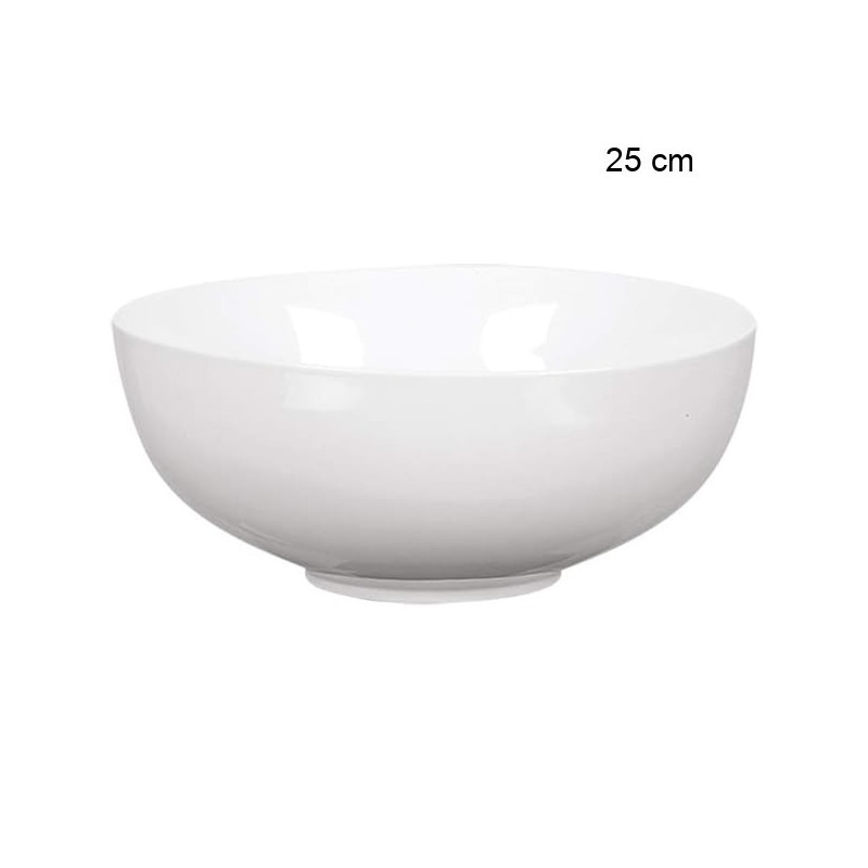 Saladier boule en porcelaine blanche Sahara Diamètre:25 cm