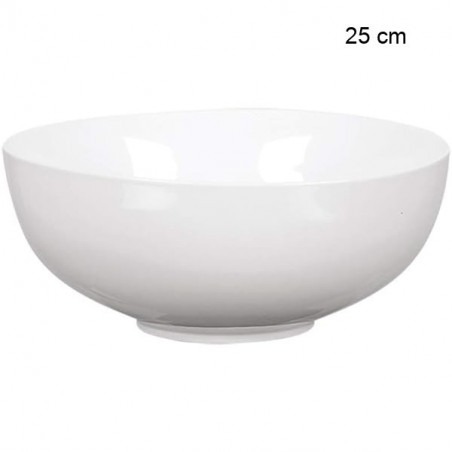 Saladier boule en porcelaine blanche Sahara Diamètre:25 cm