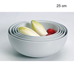 Saladier boule en porcelaine blanche Sahara Diamètre:25 cm