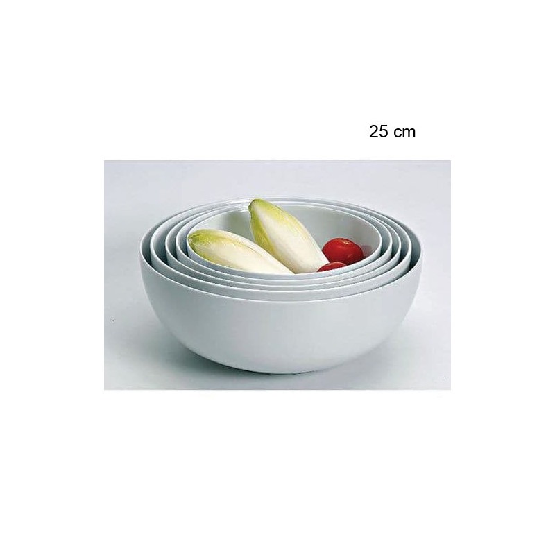 Saladier boule en porcelaine blanche Sahara Diamètre:25 cm