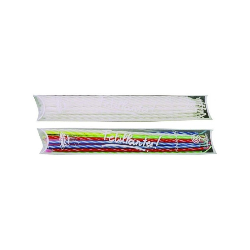 Bougies fétillantes blanches - Paquet de 20 - Hauteur 20 cm  