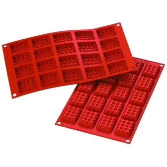 Moule 20 Mini Gaufres en Silicone  