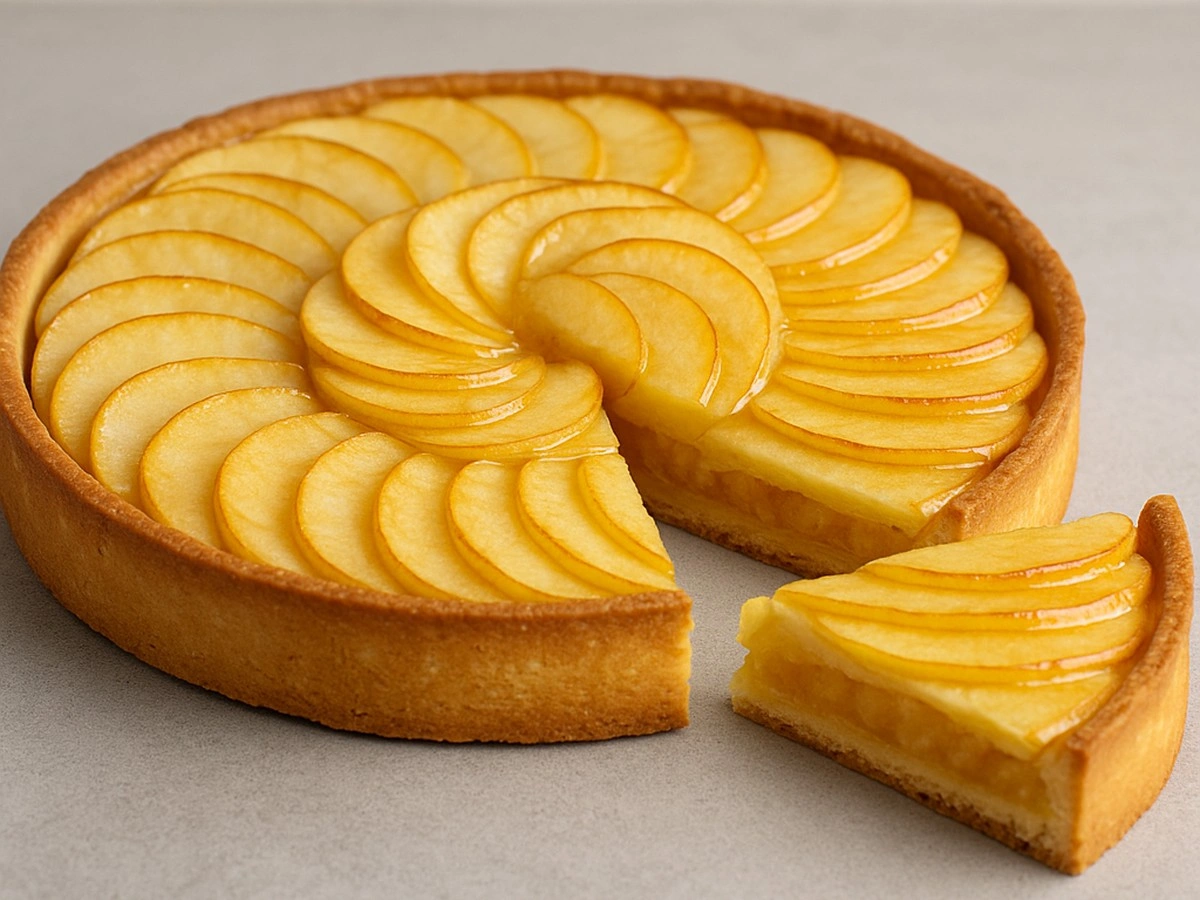 Délicieuse tarte aux pommes à la pâte sablée dorée