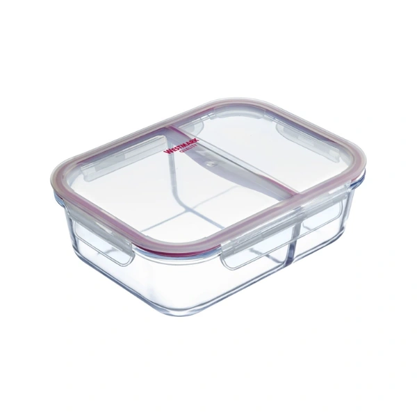 Boîte hermétique rectangulaire en verre avec couvercle plastique étanche Westmark