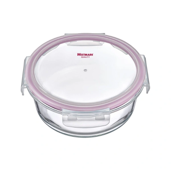 Boîte hermétique ronde en verre 1300 ml avec couvercle plastique étanche Westmark