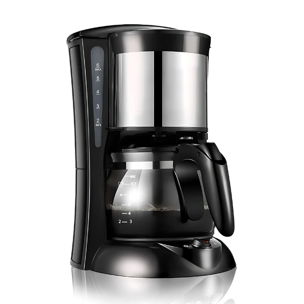 cafetière électrique à filtre avec verseuse en verre 6 tasses