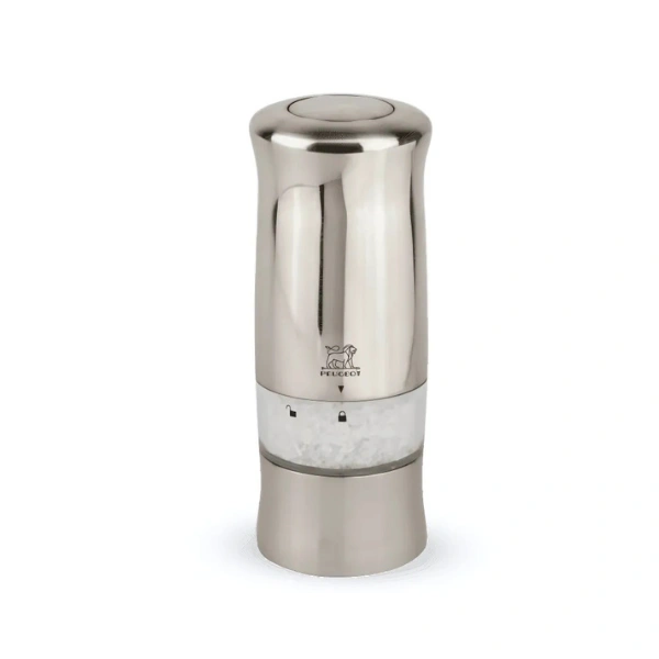 Moulin à sel électrique Peugeot Zeli 14 cm en acrylique et inox brossé