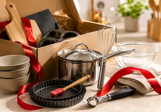 Sélection d’ustensiles de cuisine et pâtisserie pour idées cadeaux
