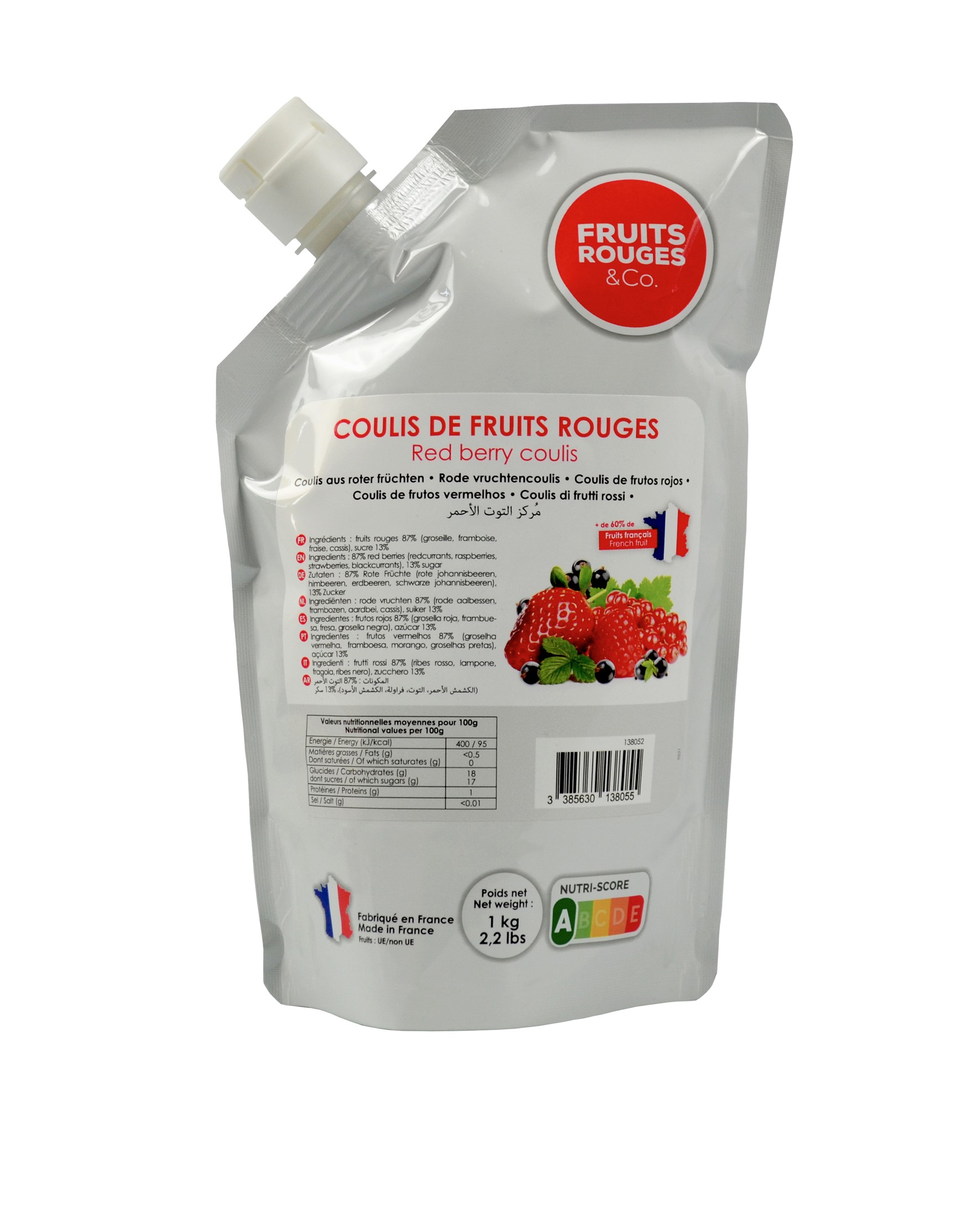 Puree Strawberry Fruit Rouges Kg Purée de fruits rouges 10% sucre 1kg pour desserts et glaces