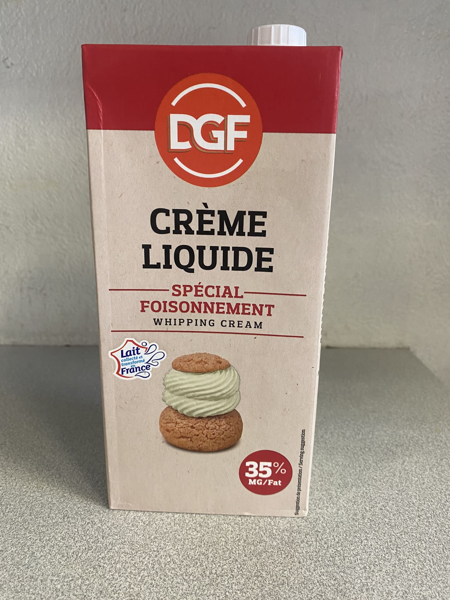 Crme liquide UHT 35% 1L DGF  Chantilly, ganache, cuisine